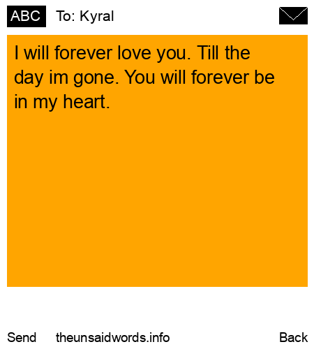 unsent message to Kyral