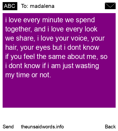 unsent message to madalena