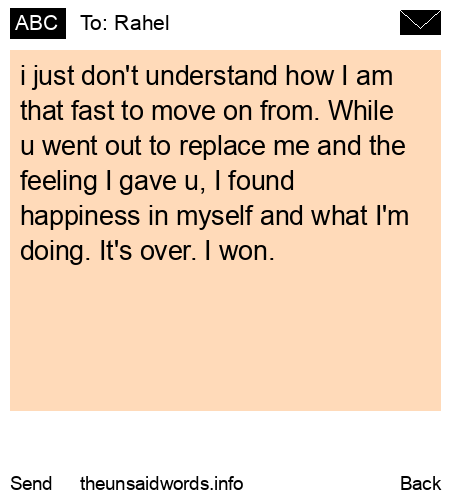 unsent message to Rahel