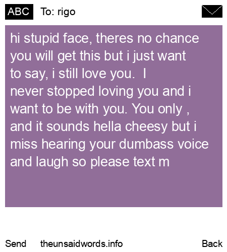 unsent message to rigo