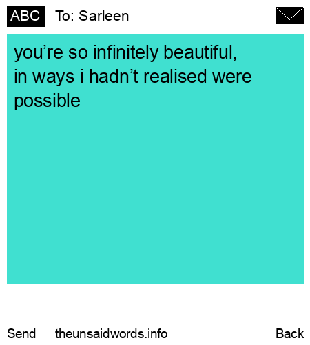 unsent message to Sarleen