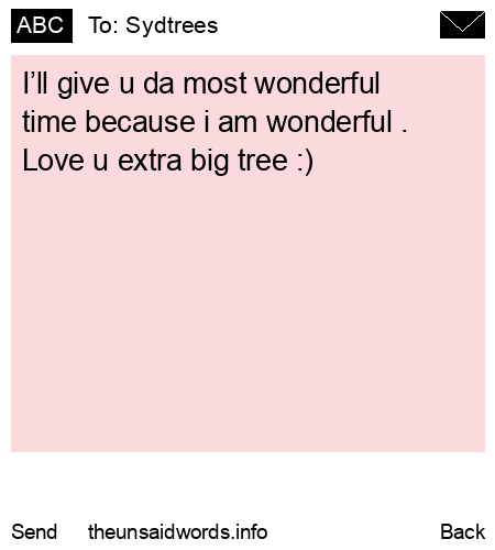 unsent message to Sydtrees