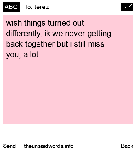 unsent message to terez