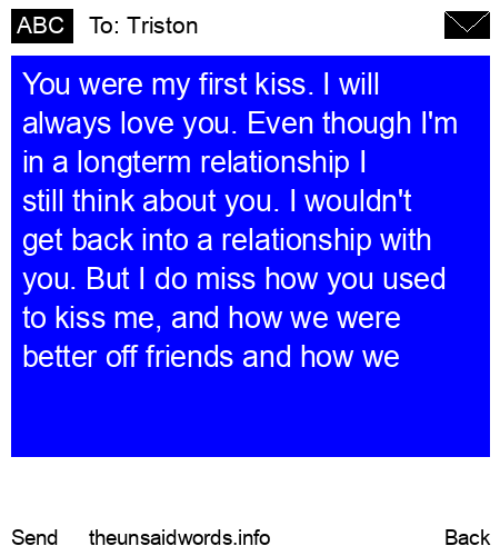 unsent message to Triston