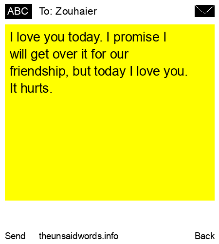 unsent message to Zouhaier