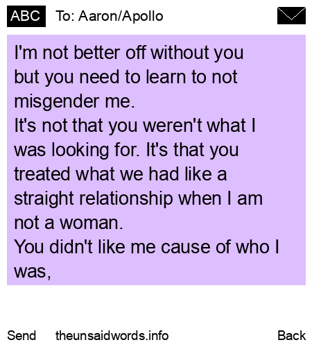unsent message to Aaron/Apollo