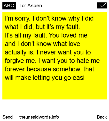 unsent message to Aspen