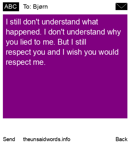 unsent message to Bjørn