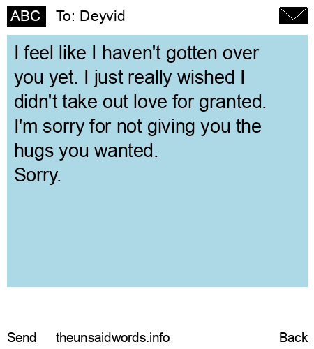 unsent message to Deyvid