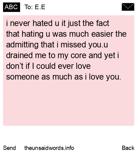 unsent message to E.E