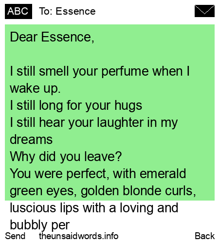 unsent message to Essence