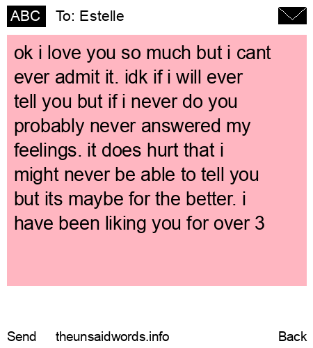 unsent message to Estelle