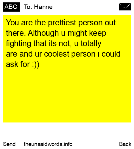 unsent message to Hanne