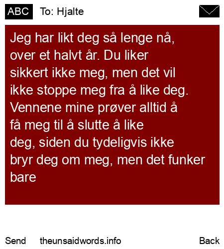 unsent message to Hjalte