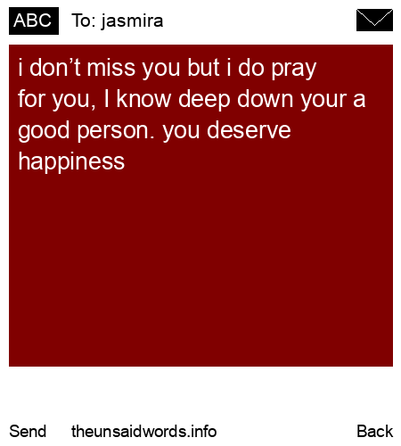 unsent message to jasmira