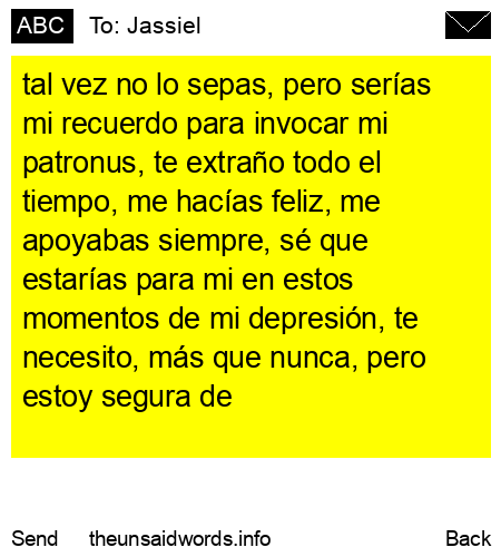unsent message to Jassiel