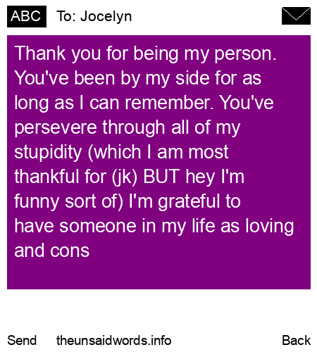 unsent message to Jocelyn
