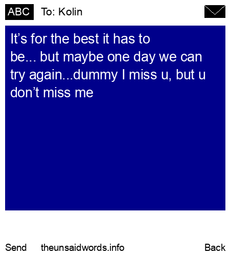 unsent message to Kolin