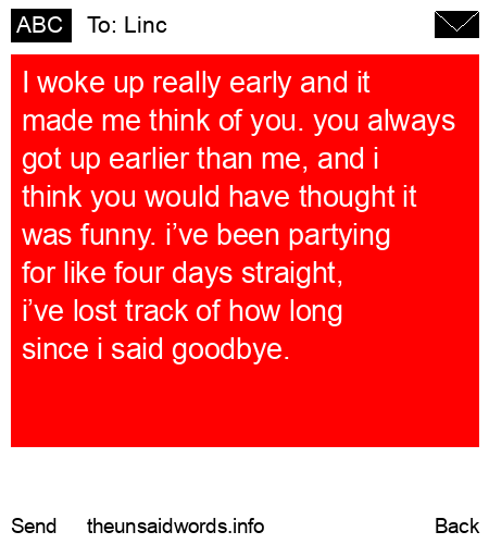 unsent message to Linc