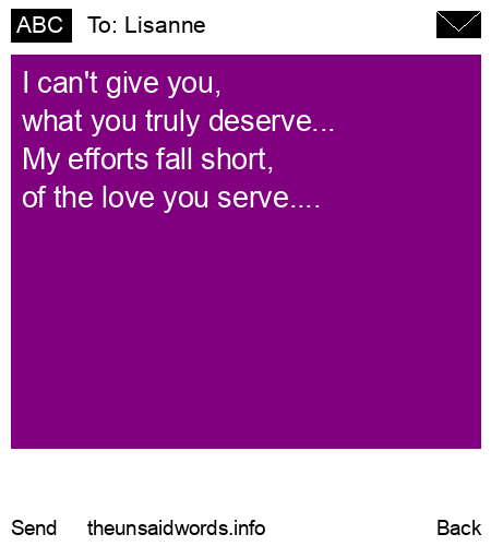 unsent message to Lisanne