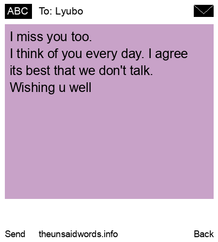 unsent message to Lyubo