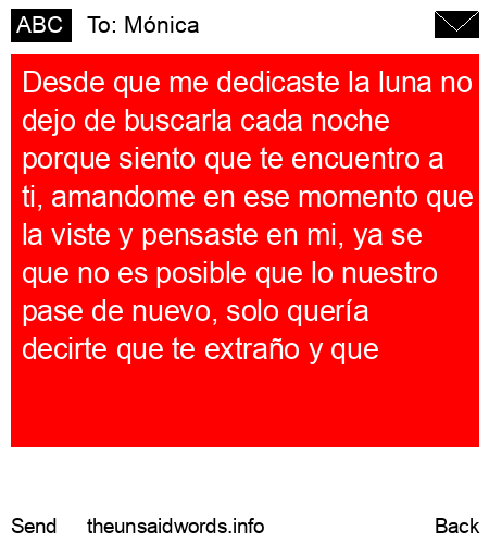 unsent message to Mónica
