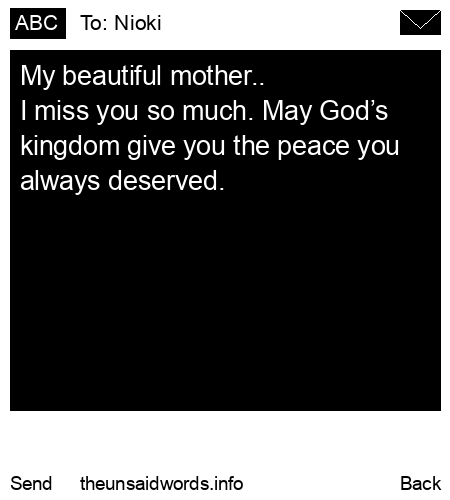 unsent message to Nioki