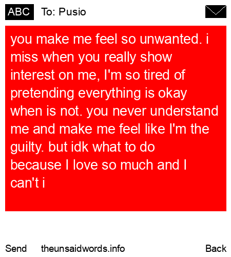 unsent message to Pusio