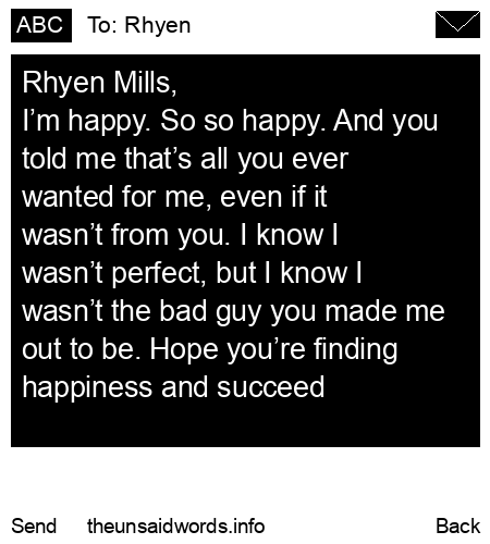 unsent message to Rhyen