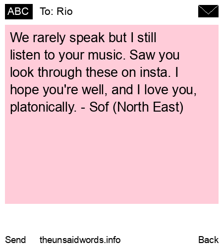 unsent message to Rio