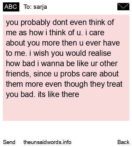 unsent message to sarja