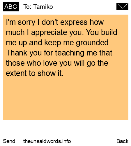 unsent message to Tamiko