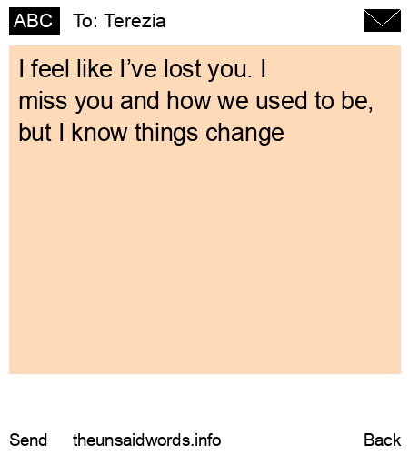 unsent message to Terezia