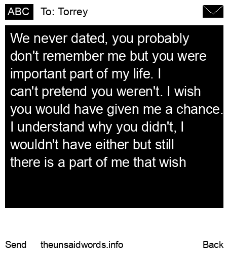 unsent message to Torrey