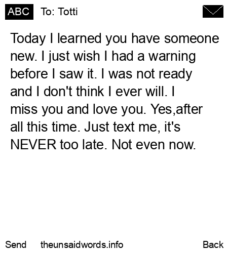 unsent message to Totti