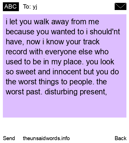 unsent message to yj
