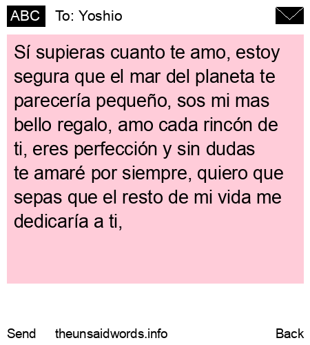 unsent message to Yoshio