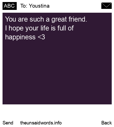 unsent message to Youstina 