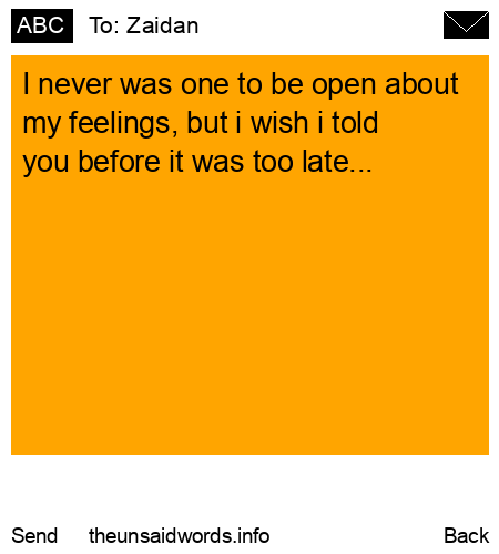 unsent message to Zaidan