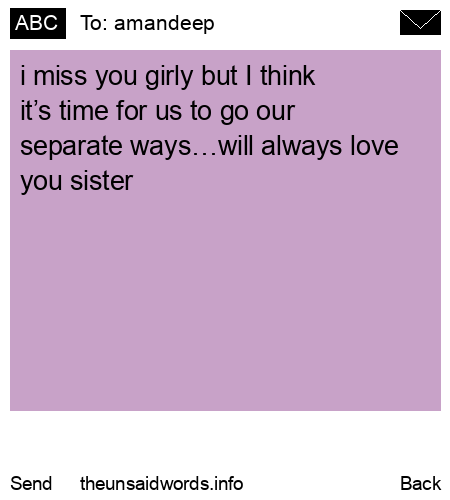 unsent message to amandeep