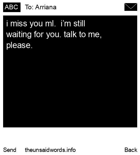 unsent message to Arriana