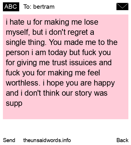 unsent message to bertram