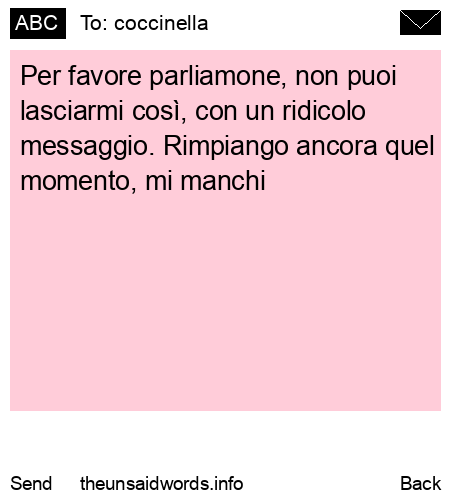 unsent message to coccinella