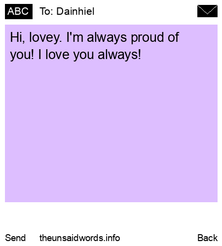 unsent message to Dainhiel