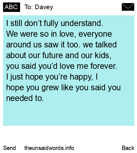unsent message to Davey