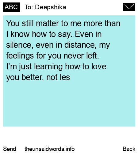 unsent message to Deepshika