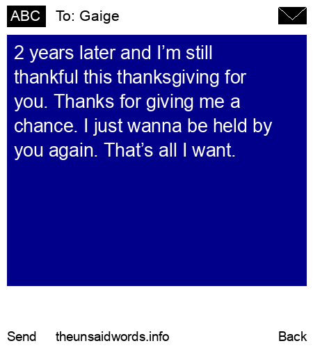 unsent message to Gaige