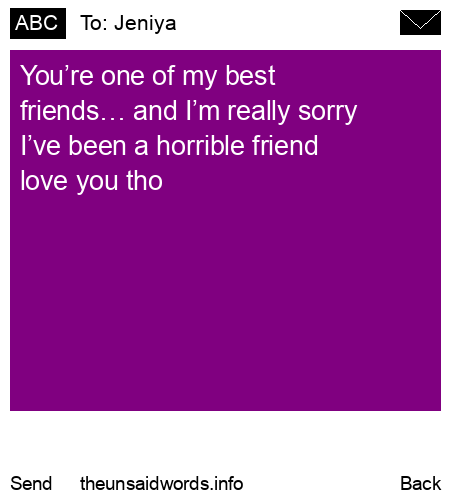 unsent message to Jeniya