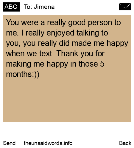 unsent message to Jimena