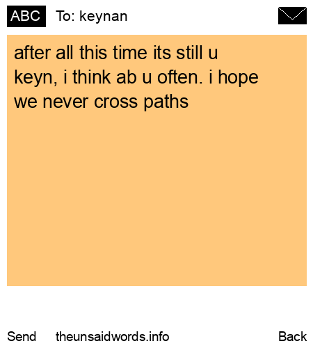 unsent message to keynan
